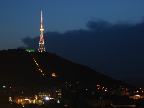 Tbilisi TV Tower at Dusk (June 2010)